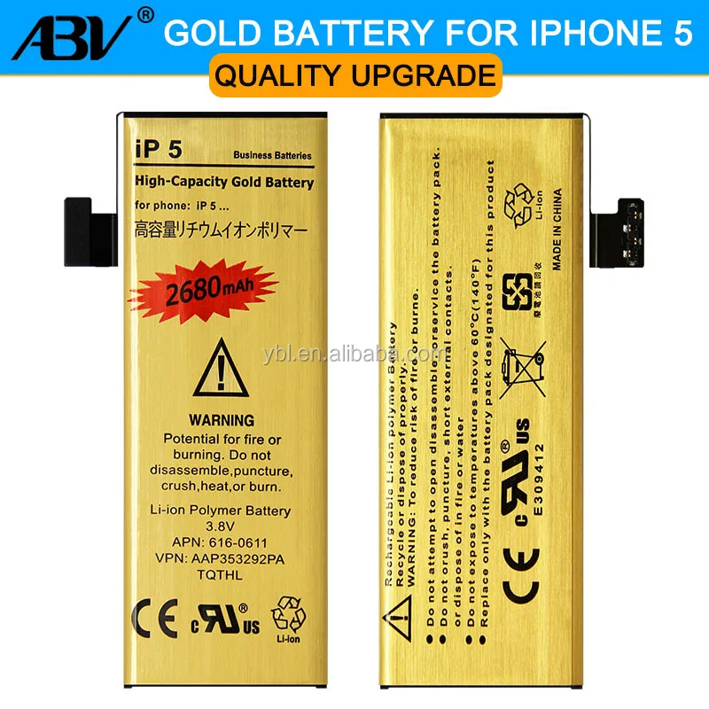 Original ABV Good Quality bateria ip5G Golden Mobile Phone Battery for Apple iPhone 5 iphone5 5G Battery
Original ABV Good Quality bateria ip5G Golden Mobile Phone Battery for Apple iPhone 5 iphone5 5G Battery