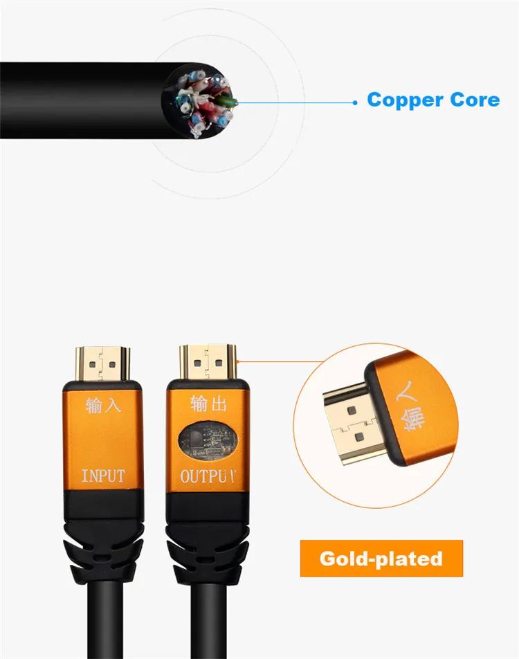 SaiKang copper cable gold-plated hd video 19P 8m 10m 15m 20meter 25meter hdmi cable - ANKUX.COM