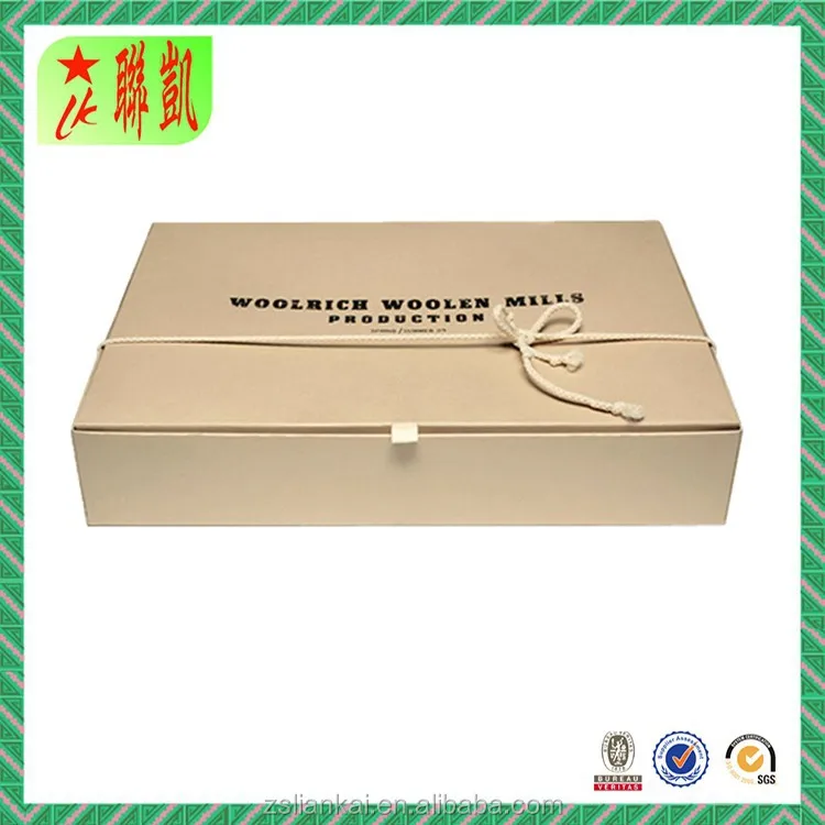 flat folding gift cardboard paper box for clothes gift packaging