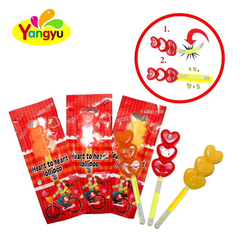 Glowing stick Heart to Heart Fruits Lollipop Candy