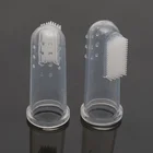 transparent Pets Dental Hygiene Professional Dog Cat finger Toothbrush