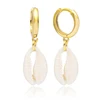 925 silver Gold jewelry natural shell huggie hoop minimalist earrings