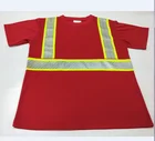 ANSI fabric Fluorescent RED SHORT Sleeve CREW NECK Polyester Safety T Shirt dri fit safety shirt