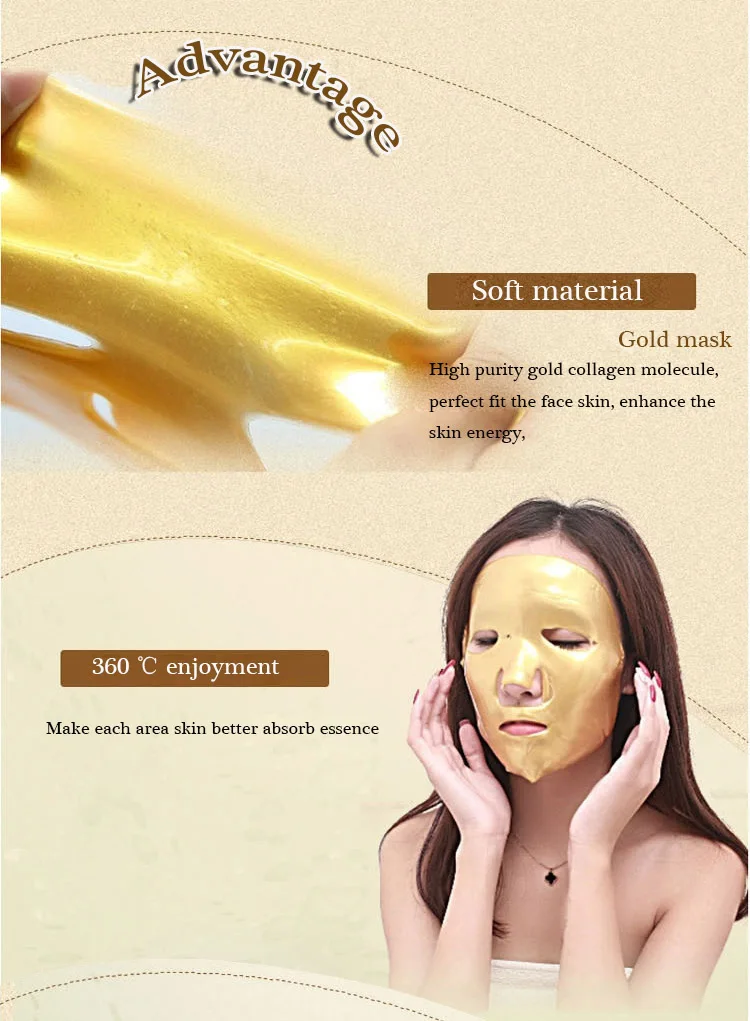 Private Label 24k Gold Face Masks Collagen Whitening Moisturizing Facial Masks 5