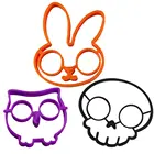 Crossbone and Owl Silicone Egg Fryer Ring,Silicone Fried Egg Molds,Silicone Egg Pancake Ring