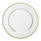 Wholesale Elegant Event Use Marble Blue And White Charger Plate, Vajilla Ceramic~