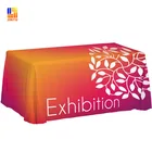 Custom printing embroidered flower design 6ft table cloth