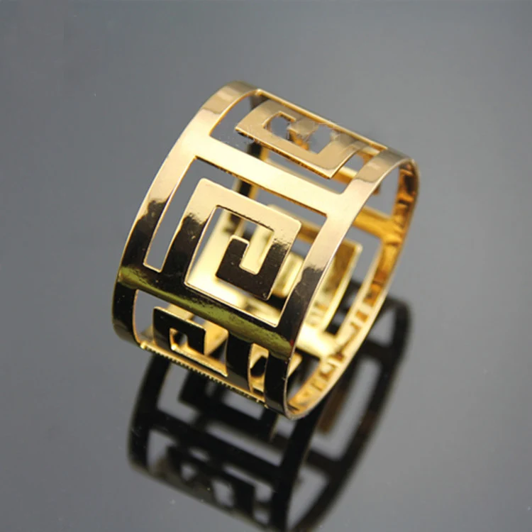 Золотые кольца для салфеток для свадебного стола украшения