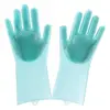 Magic cleaning silicone dish washing glove scrubber