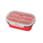 Popular 600ML+300ML Collapsible Silicone Double Case Lunch Box