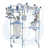 customized 200 liters advanced double layer vacuum jacketed cryogenic chemical glass reactor