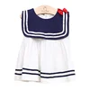 100% cotton navy style sailor collar sleeveless baby girl summer dress for kids girl wholesale dresses baby dress baby
