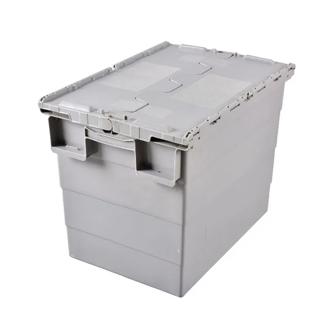 plastic crates stackable turnover box with lid plastic moving crate