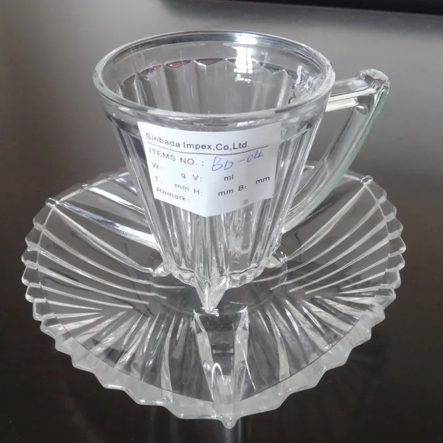 wholesale personalized small glass tea cup and saucer sets