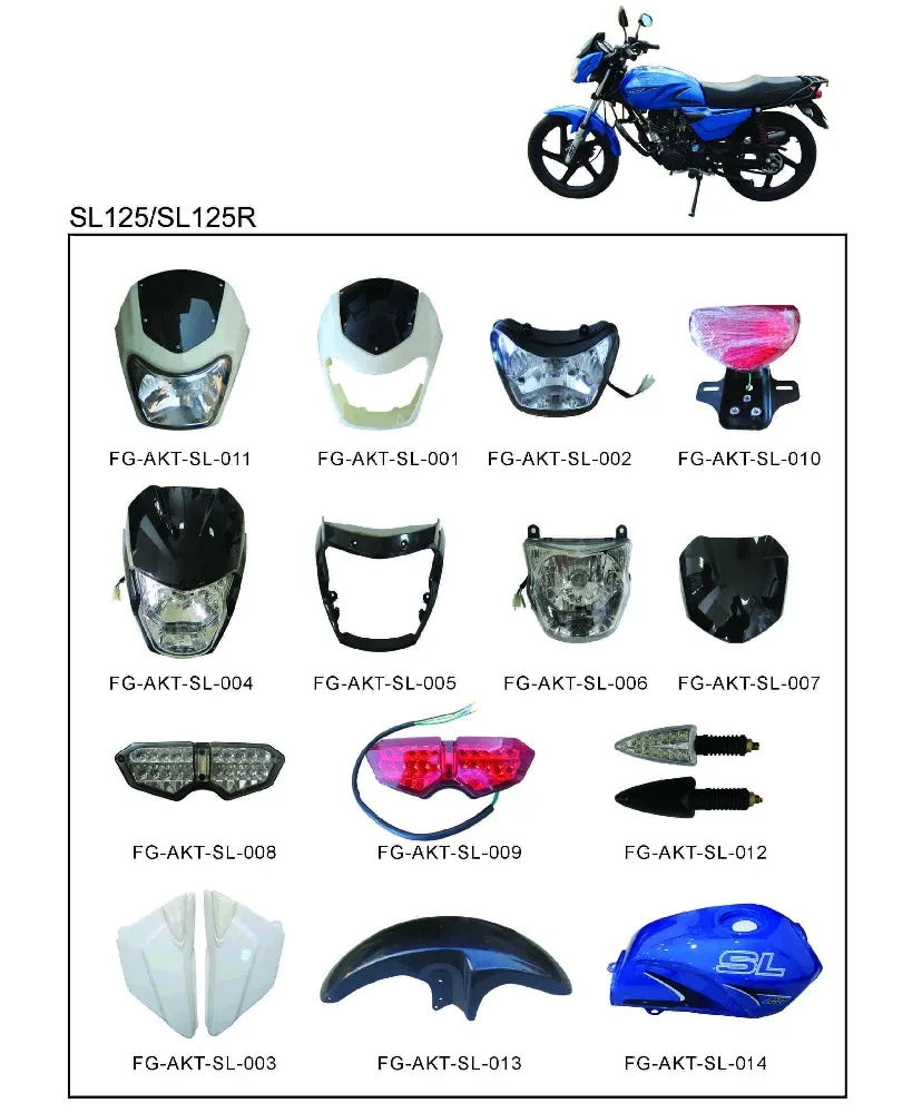 AKT SL125 motorcycle parts/China motorcycle spare parts/South America motorcycle parts