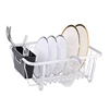 Kitchen Sink Side Draining Aluminum Dish Drying Rack With Black Drainboard