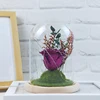 Factory Direct Sale Exquisite Artificial Purple Rose Flower Glass With LED Light