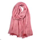 wholesale 2020 new arrival pakistani fashion hijabs high quality cotton linen plain women latest muslim long scarf