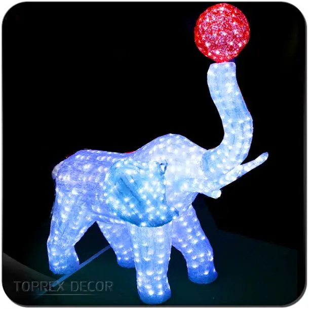 high quality white christmas decoration acrylic elephant