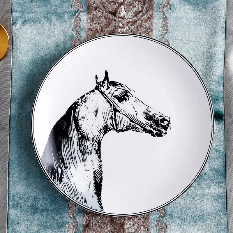 Ceramic vintage plates hotel decoration horse dish with your logo, Gray;purple;green
Ceramic vintage plates hotel decoration horse dish with your logo, Gray;purple;green