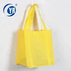 Custom yellow eco friendly reusable heat seal non woven tote shopping bag