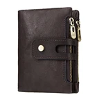 RFID Men Wallet Manufacturer Cow Leather Hasp Wallet with Double Zip Pocket