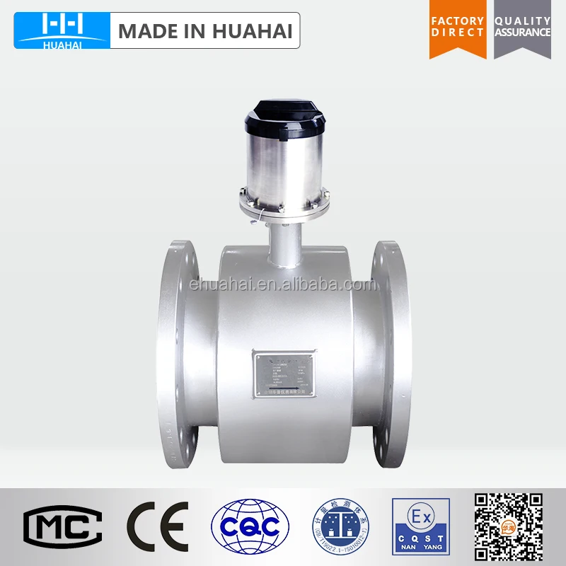 Low price water meter type battery powered electromagnetic flow meter with PTFE liner