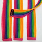Colorful Rainbow Highlights Clip in on Hair Long Extensions Custom Clip in Synthetic Straight Hair