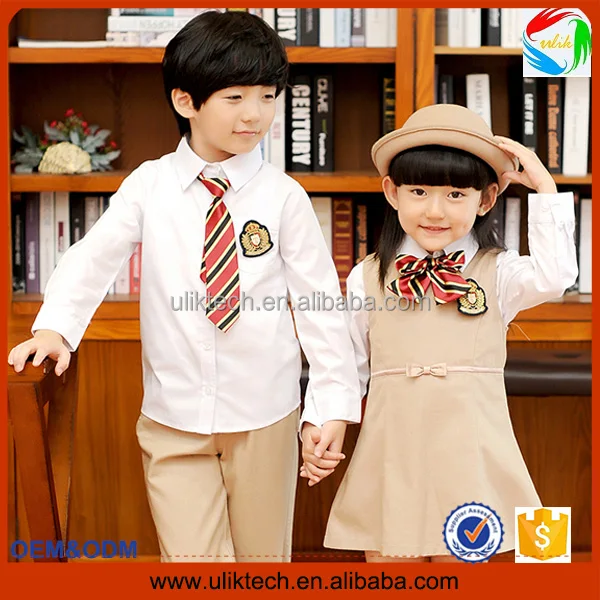 2016 Latest custom kids primary school uniform for unisex high school uniform wholesale children school uniform design (S015)