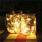 Christmas Garden Patio Decor Lamp LED Fairy Light Solar Power Mason Jar lights