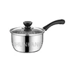 14-16cm stainless steel milk heating pot with lid and handles/water boiling pot/cookware