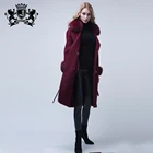 Winter New Cashmere Coat Women Pure Wool Double - sided Overcoat With Fox Fur Collar
