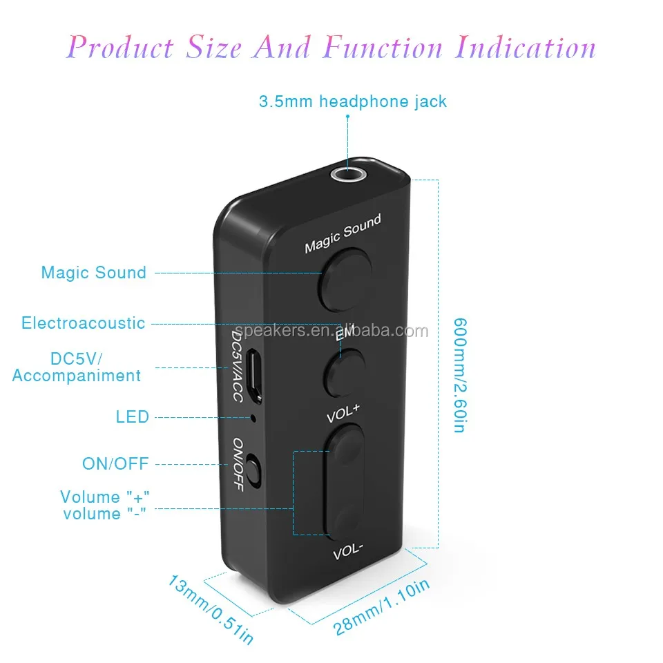 Black Music Live Show Sound Box Mini Voice Changer Toy for Wired Headset MIC Earphone Mobile Phone Voice Chat Talking Singing - ANKUX.COM