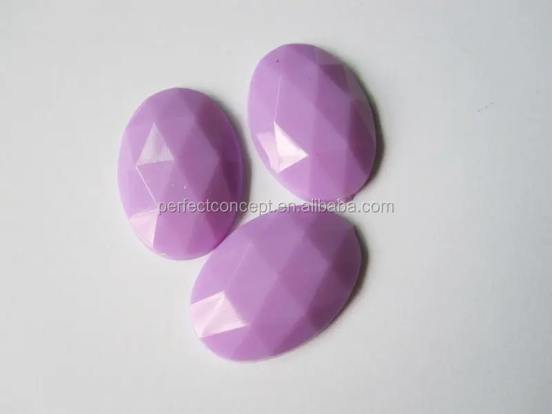 wholesale 18*25mm opaque light purple flat back oval acrylic
