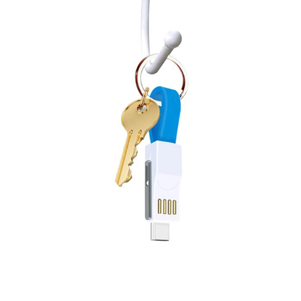 Portable 3in1 magnetic micro usb cable with keychain fast keyring usb data magnetic cable for IOS for Android for Type C device - ANKUX.COM