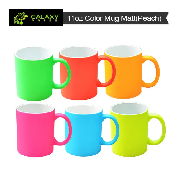 gift 11oz matte finish ceramic sublimation fluorescent mug