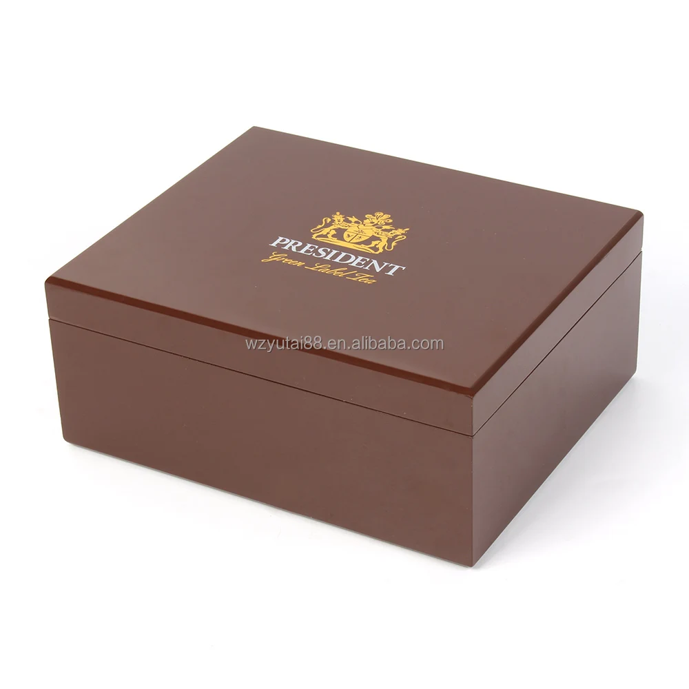 wooden mdf tea bags gift packaging box with 9 compartments