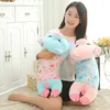 Custom cute pink and blue stuffed pig shaped pillow plush toy