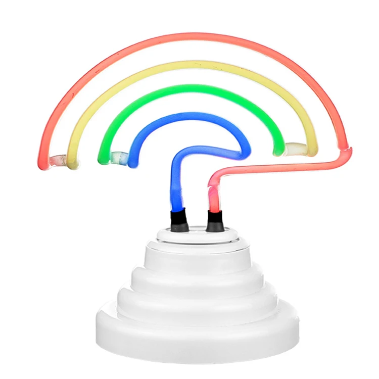 rainbow battery neon desk lamp USB neon table light
