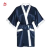 Sexy Vintage Inspired Nightgowns Japanese Yukata 3/4 Sleeve Kimono Self Tie Wrap Satin Robe