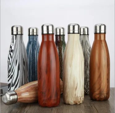 Vacuum Insulated Water Bottle 500ml Bowling Cola Shape Travel Bottle Double Wall Sport Bottle Keep Hot and Cold For Outdoor
