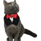 Pet dog bib Teddy bear poodle suit wedding dress bow tie cat gentleman pet scarf