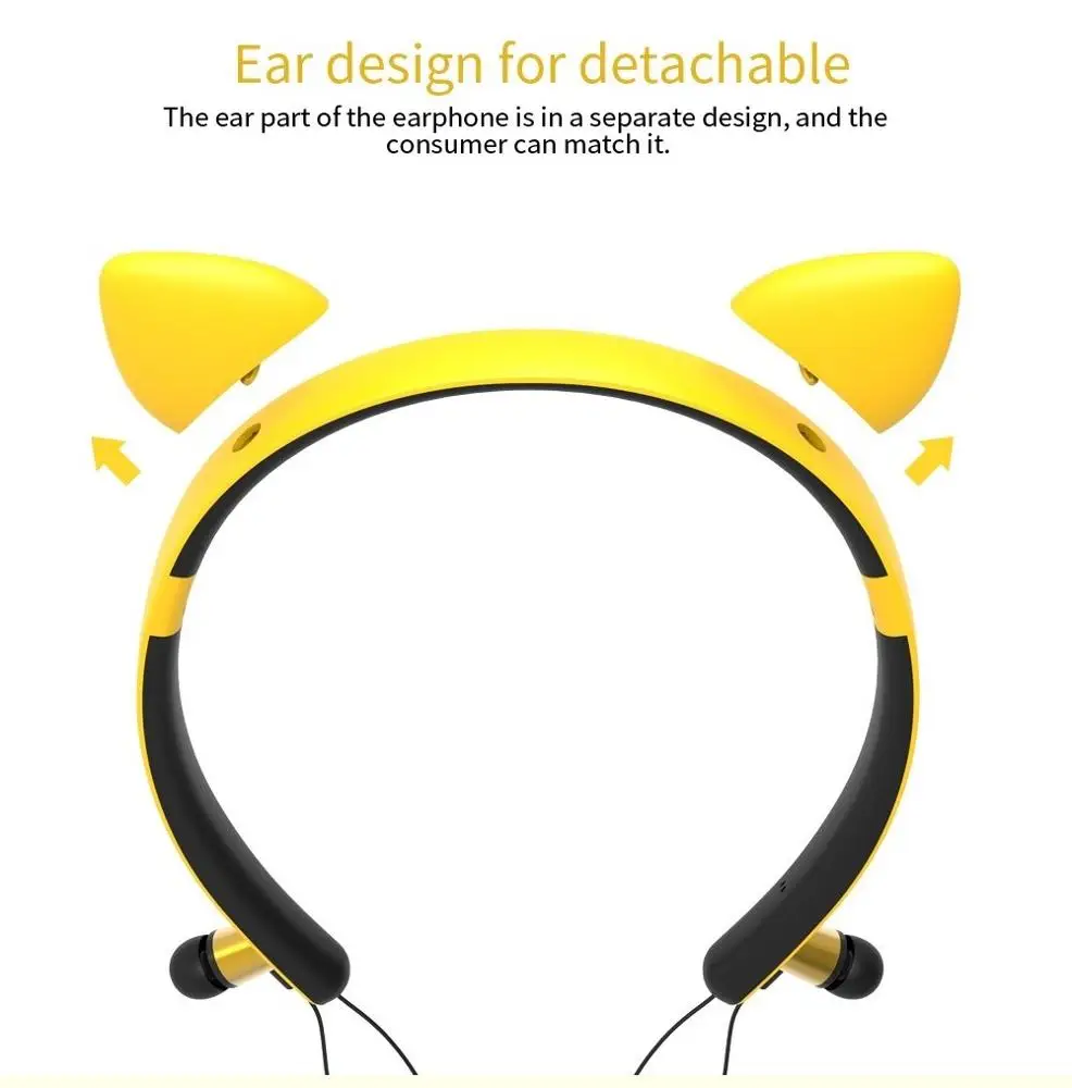 2019 new design wholesale wireless cat ear headset earphone gift earphone ZW-29 Christmas gifts for girl - ANKUX.COM