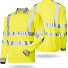 Hi Vis Polo Shirts for Work Safety Polo Shirt Reflective Tape Multicolor Waistcoat Workwear Long Sleeves Short Sleeves
