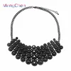 yiwu market fashion jewelry online store cheap price small quantity promotional statement black chain necklace tribal