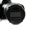 Plastic snap lens cap cover with cap keeper for camera lens