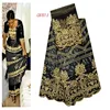 African George Lace Fabric Black Silk George Lace Flower Embroidered Nigerian Style Wedding Bazin Fabric CB707-3