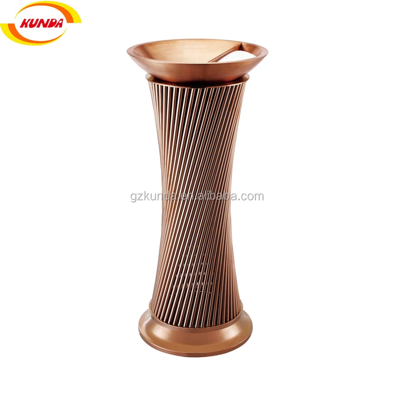 stainless steel trash bin indoor trash can rose gold rubbish bin trash containers waste can GPX-838B