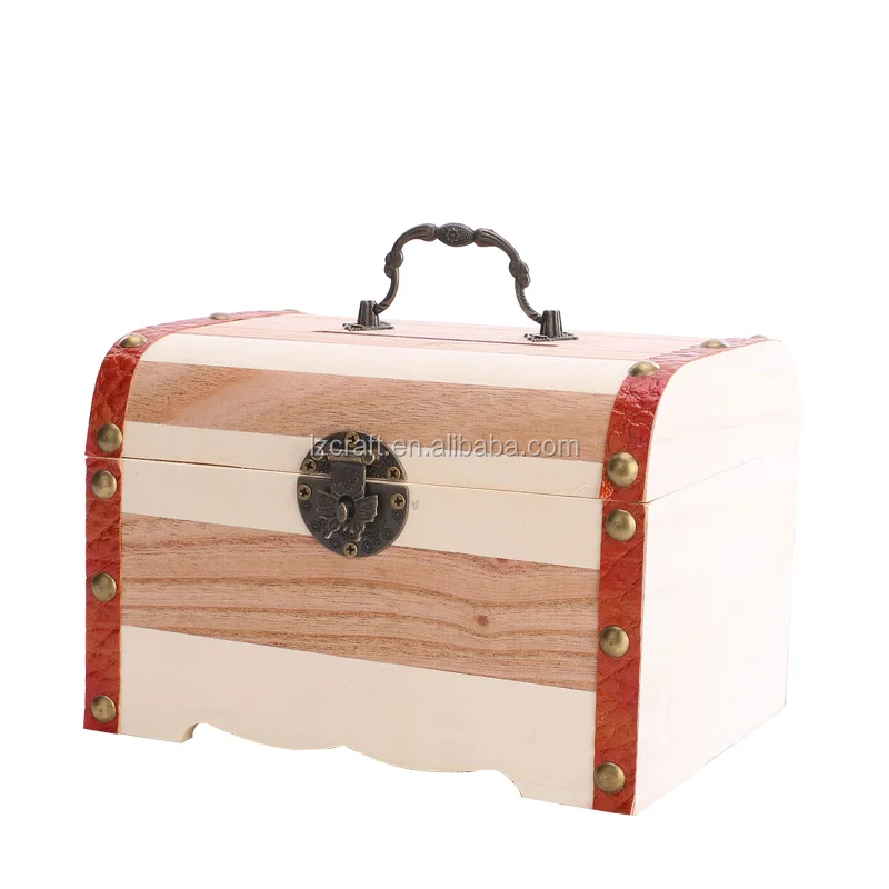 a small safe box storage box with a lock of wood with a lock