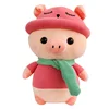 50cm 2018 plush toy pink soft pig cute dolls with hat and scarf for kids